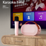 Woegel karaoke set A4 – met bluetooth en TF-kaart  – wit/roze