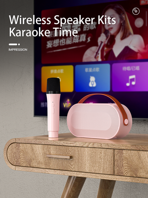 Woegel karaoke set A4 – met bluetooth en TF-kaart  – wit/roze