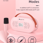 Woegel karaoke set A4 – met bluetooth en TF-kaart  – wit/roze