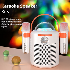 Woegel karaoke set A5 – Draadloze Bluetooth Party Speaker  –  2 microfoons – zwart