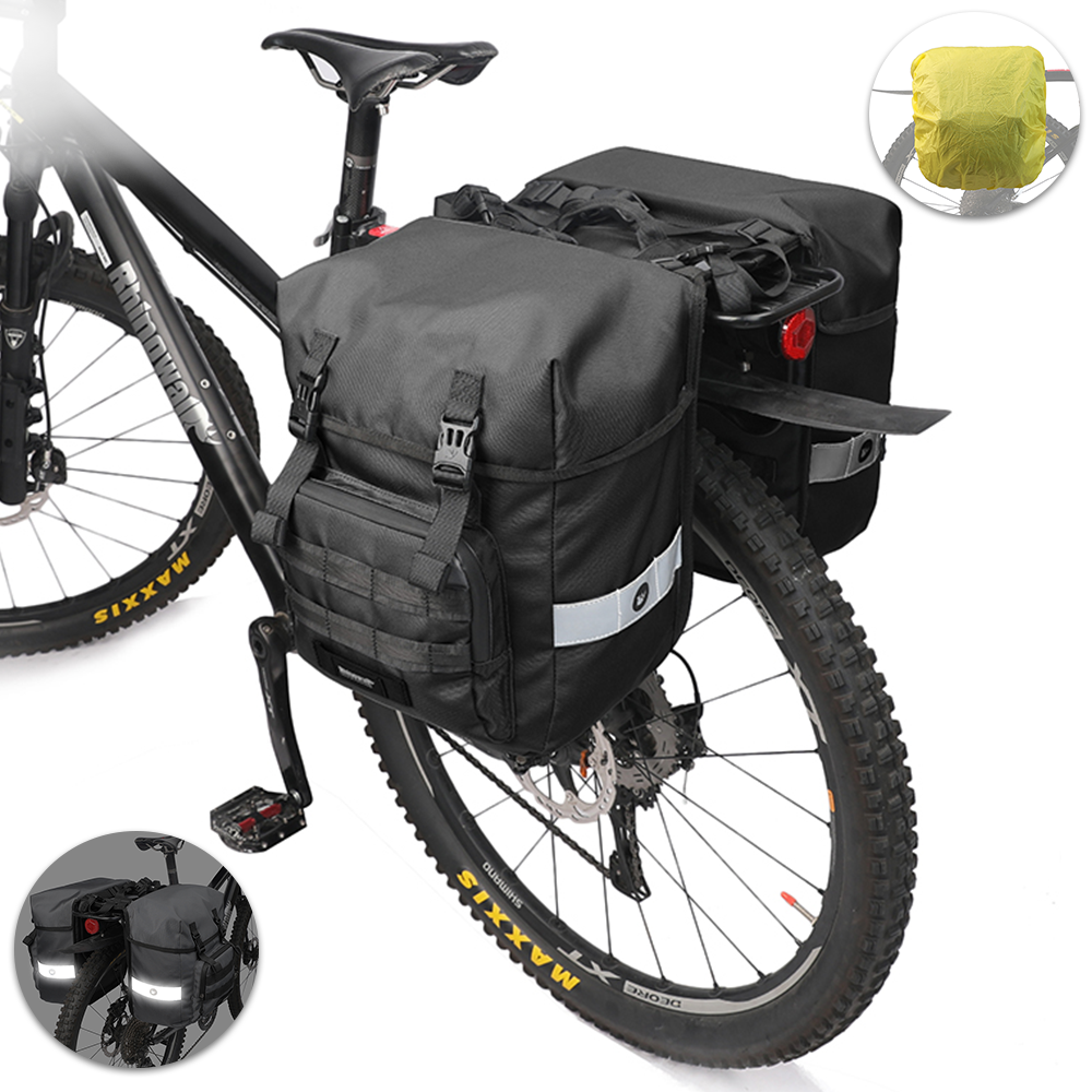 woegel dubbele fietstas - 40l - zwart