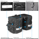 woegel dubbele fietstas - 40l - zwart