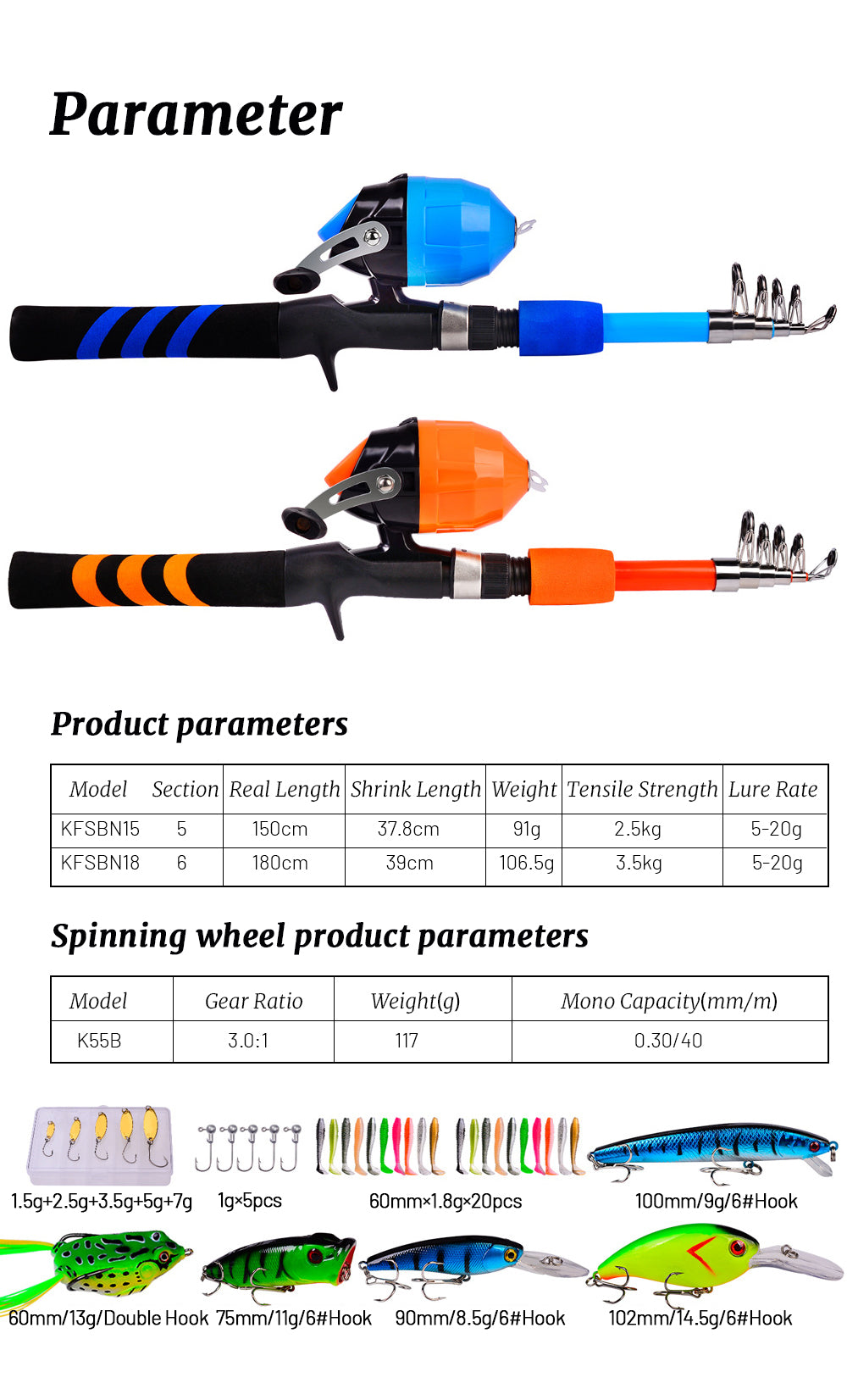 woegel hengelset – complete visset – vishengel + accessoires –  hengel van 1.75 meter inschuifbaar – voor beginners en gevorderden – oranje