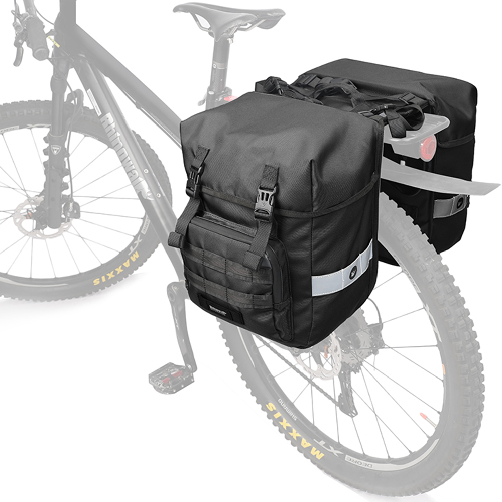woegel dubbele fietstas - 40l - zwart