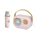 Woegel karaoke set A6 – met bluetooth en TF-kaart – retro roze