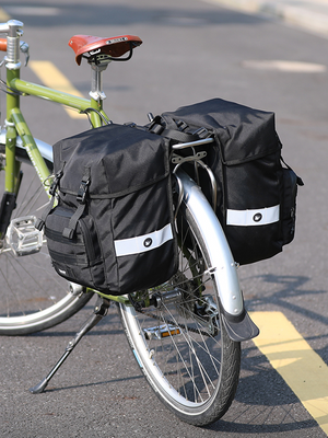 woegel dubbele fietstas - 40l - zwart