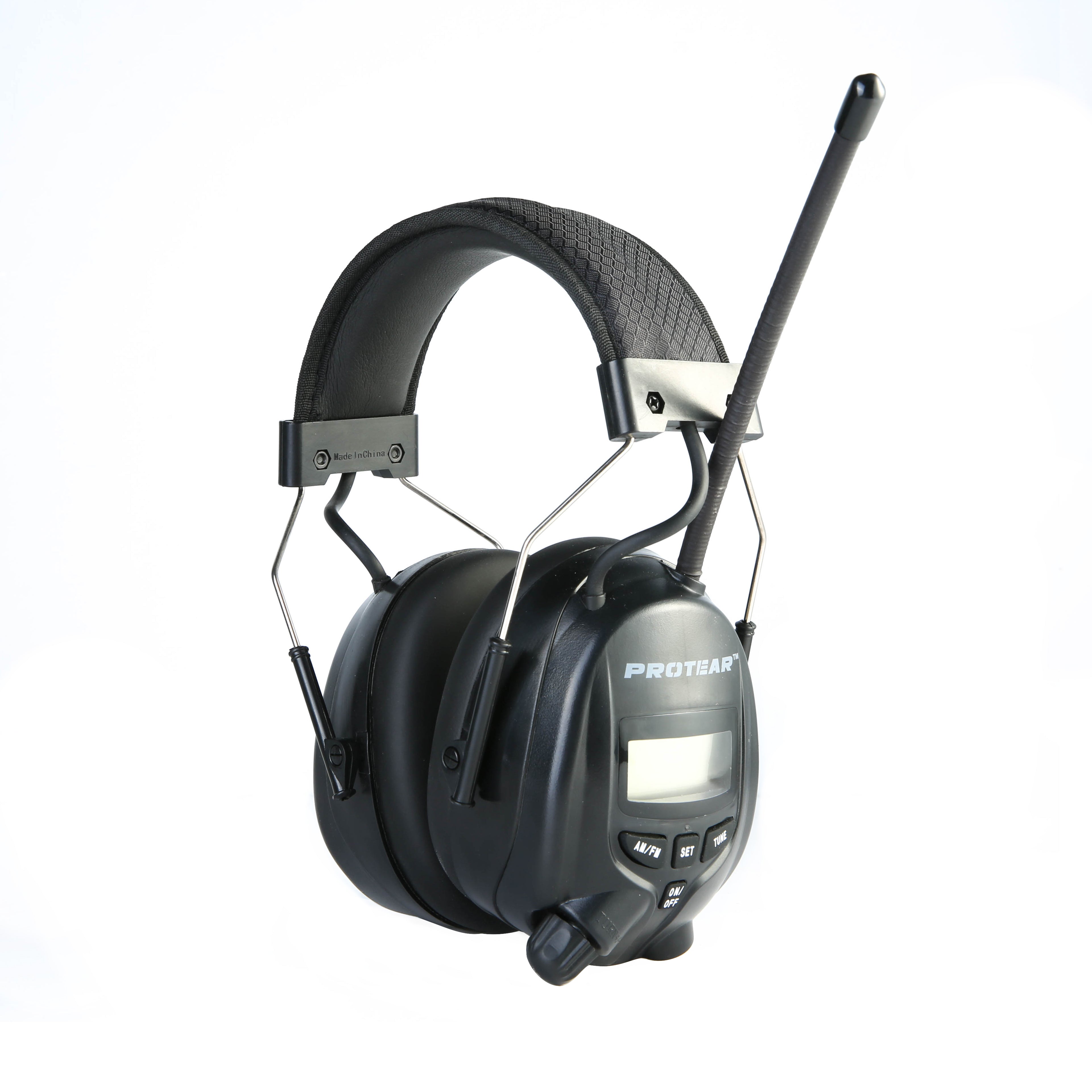 Woegel Oorkappen met FM RADIO - oorbeschermers met BLUETOOTH – oplaadbare batterij - zwart