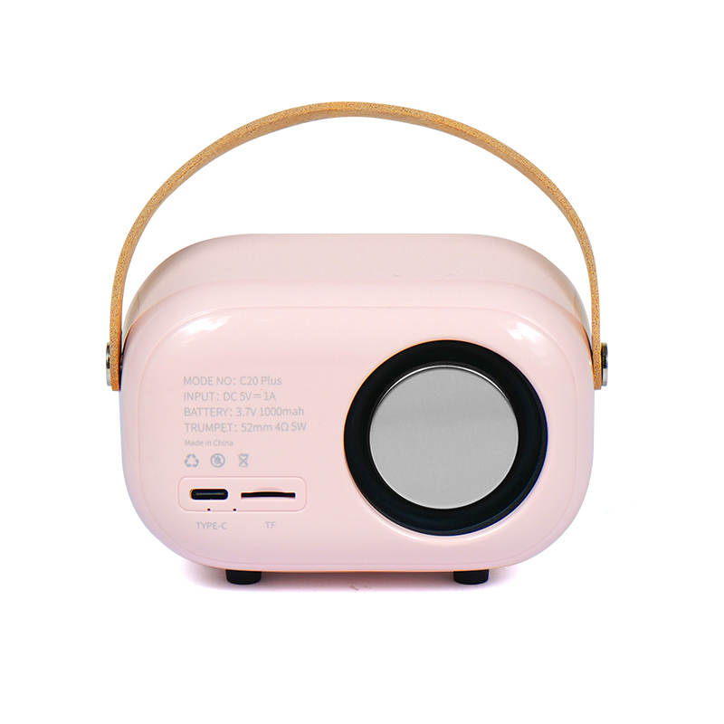 Woegel karaoke set A6 – met bluetooth en TF-kaart – retro roze