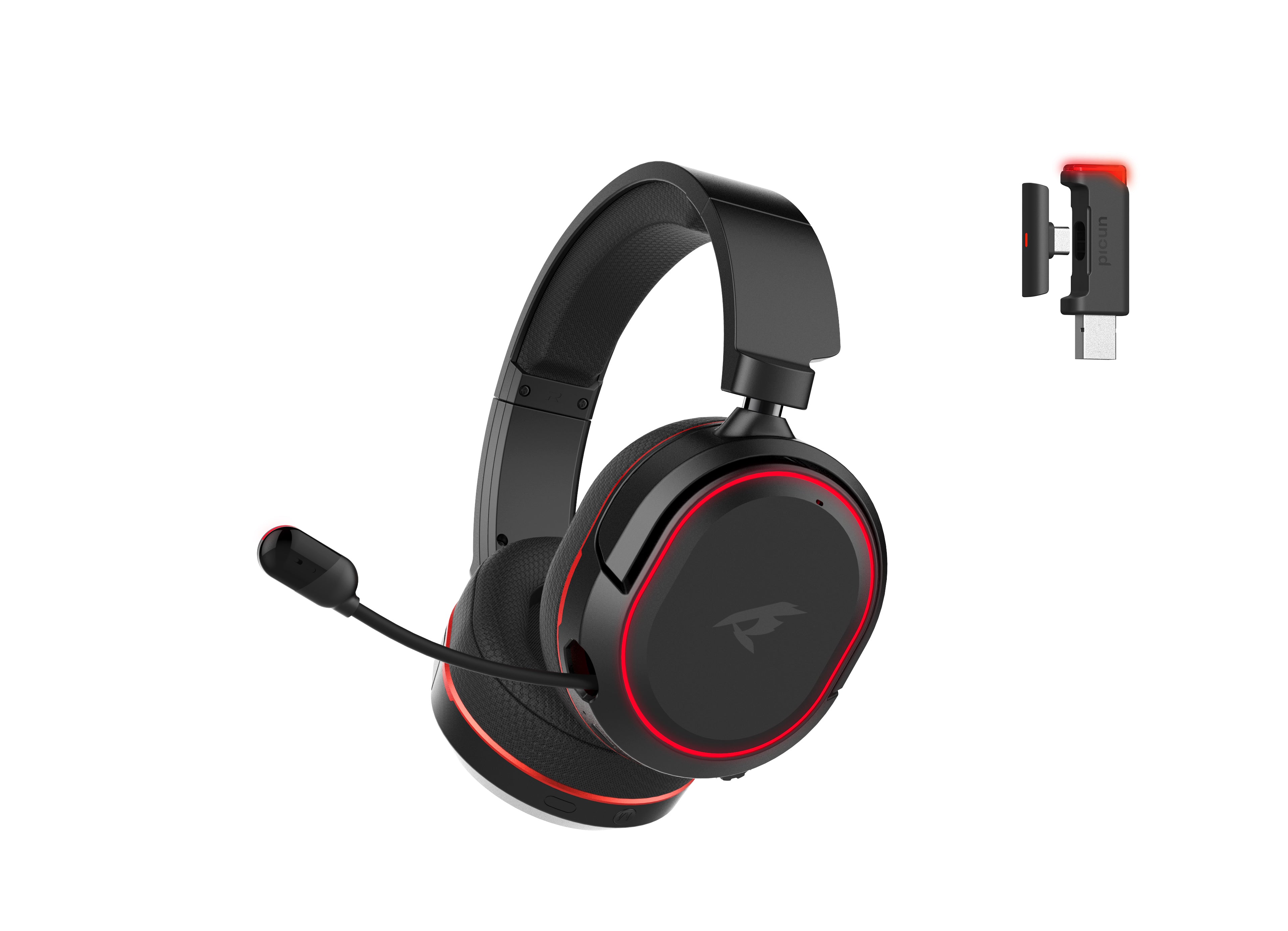 woegel UG-08S draadloze gaming headset – type A en type C adapter – compatibel met elk apparaat – zwart