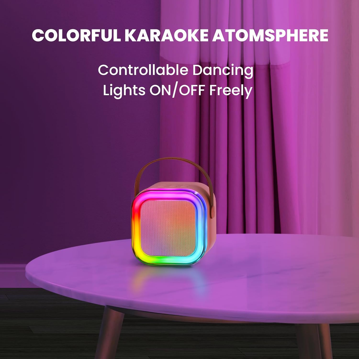 Woegel karaoke set A3-led – met bluetooth, TF-kaart en stemvervormer