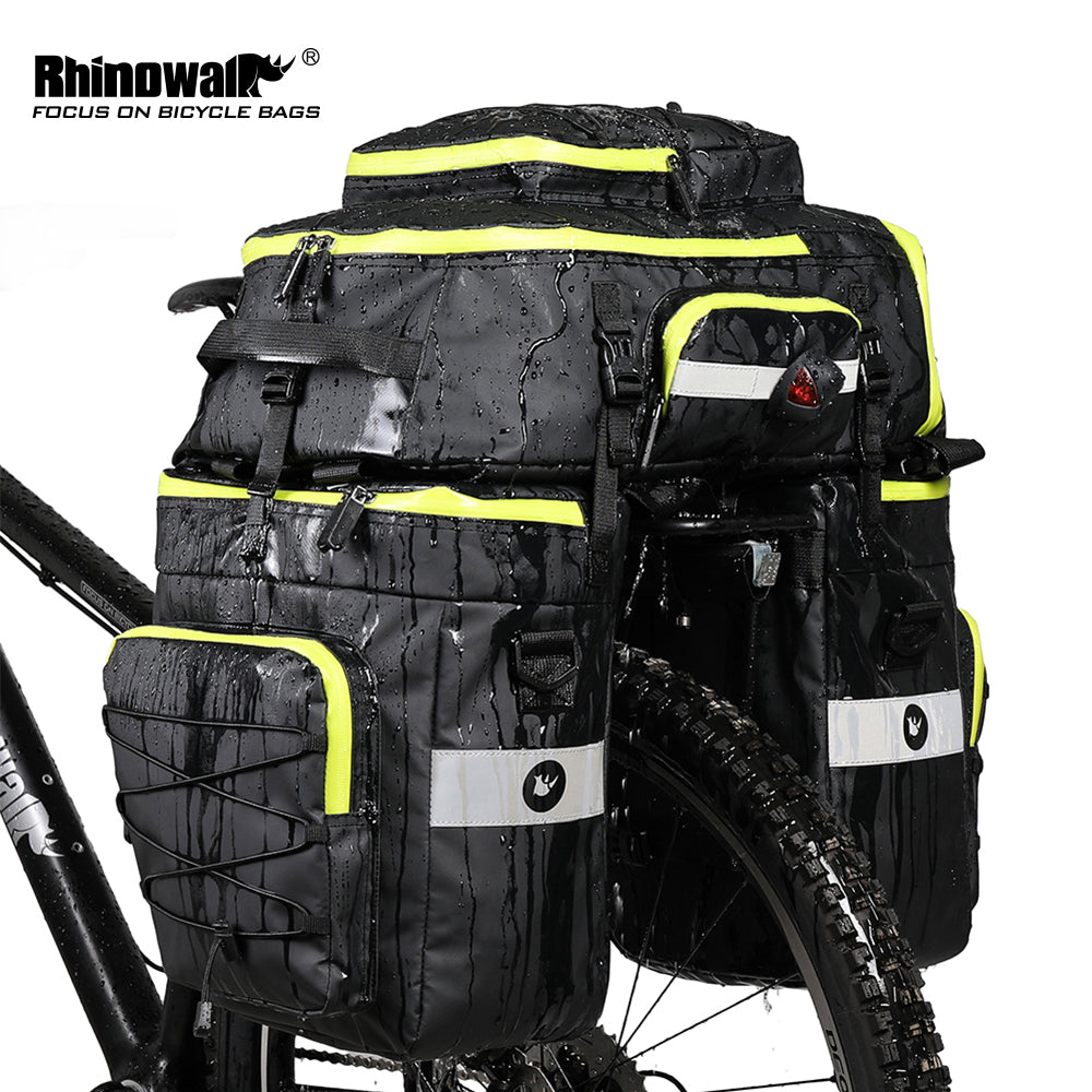 woegel fietstas - 65l - 3 delige set - zwart-groen - RHINOWALK®