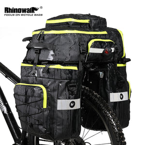 woegel fietstas - 65l - 3 delige set - zwart-groen - RHINOWALK®