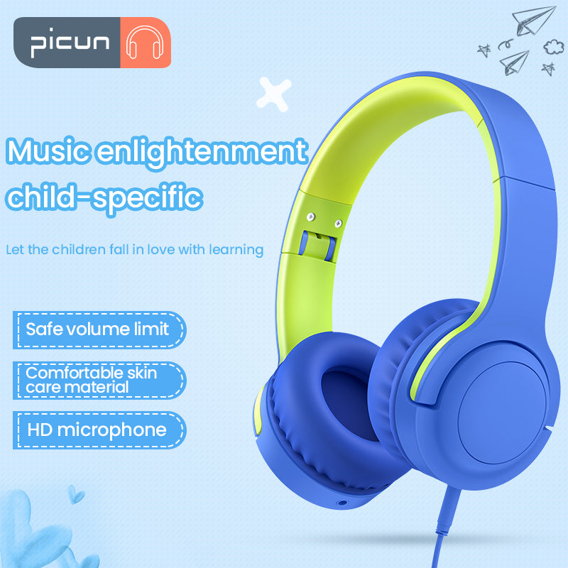 picun Q2 koptelefoon voor kinderen - blauw