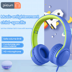 picun Q2 koptelefoon voor kinderen - blauw