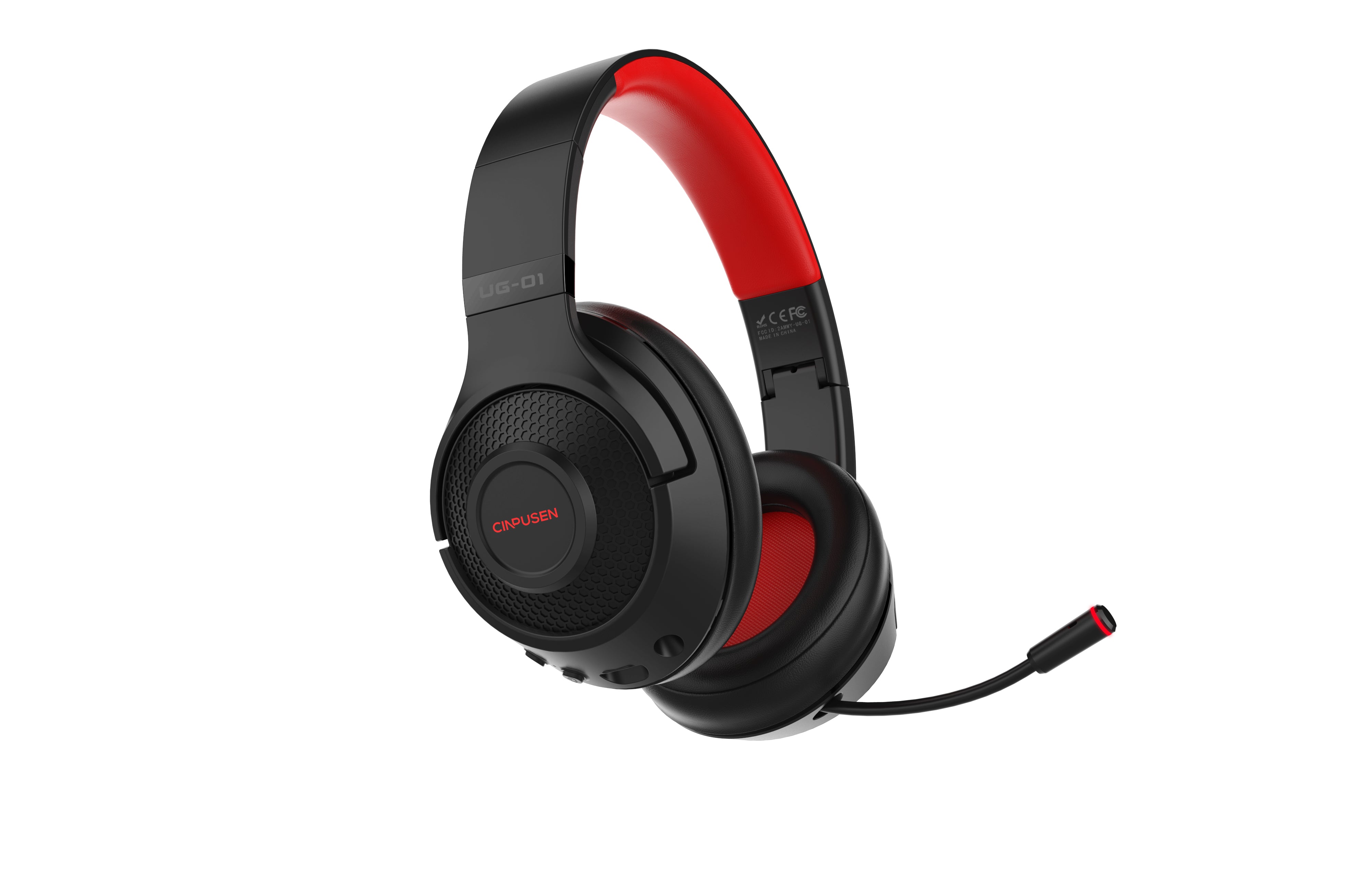 Woegel UG-01 – draadloze gaming headset - zwart-rood