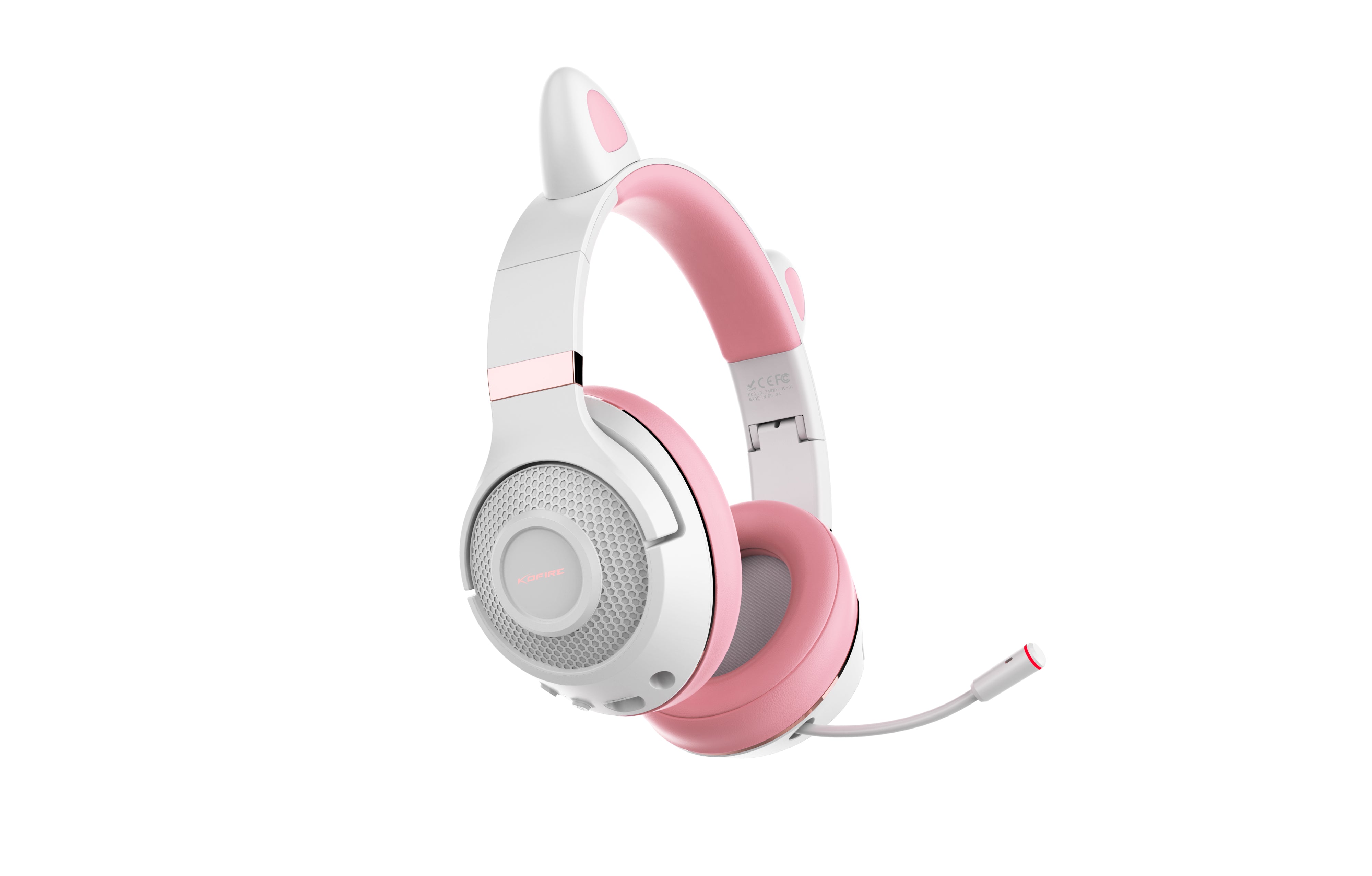 Woegel luky cat – draadloze gaming headset - roze