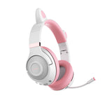 Woegel luky cat – draadloze gaming headset - roze