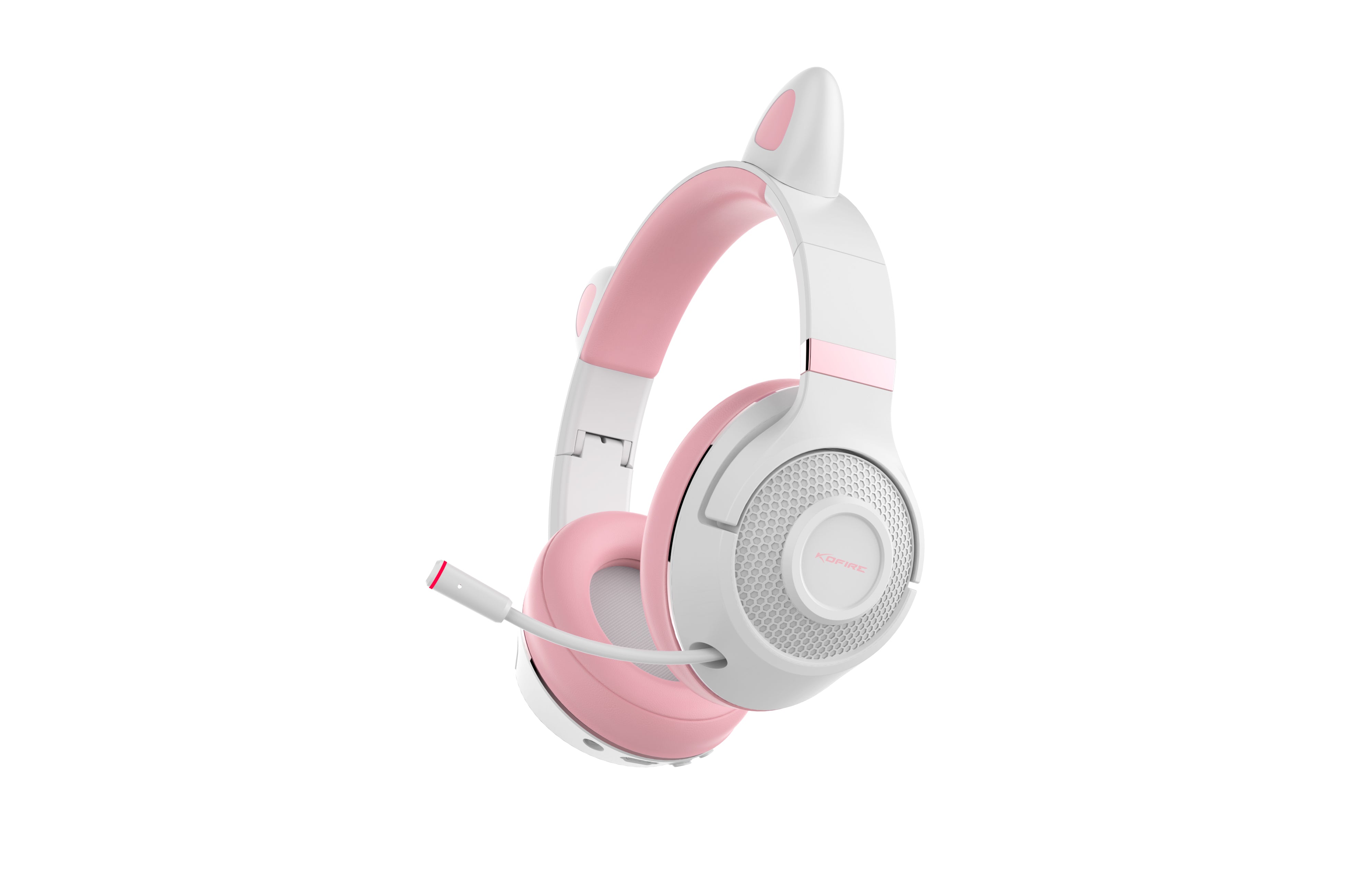 Woegel luky cat – draadloze gaming headset - roze