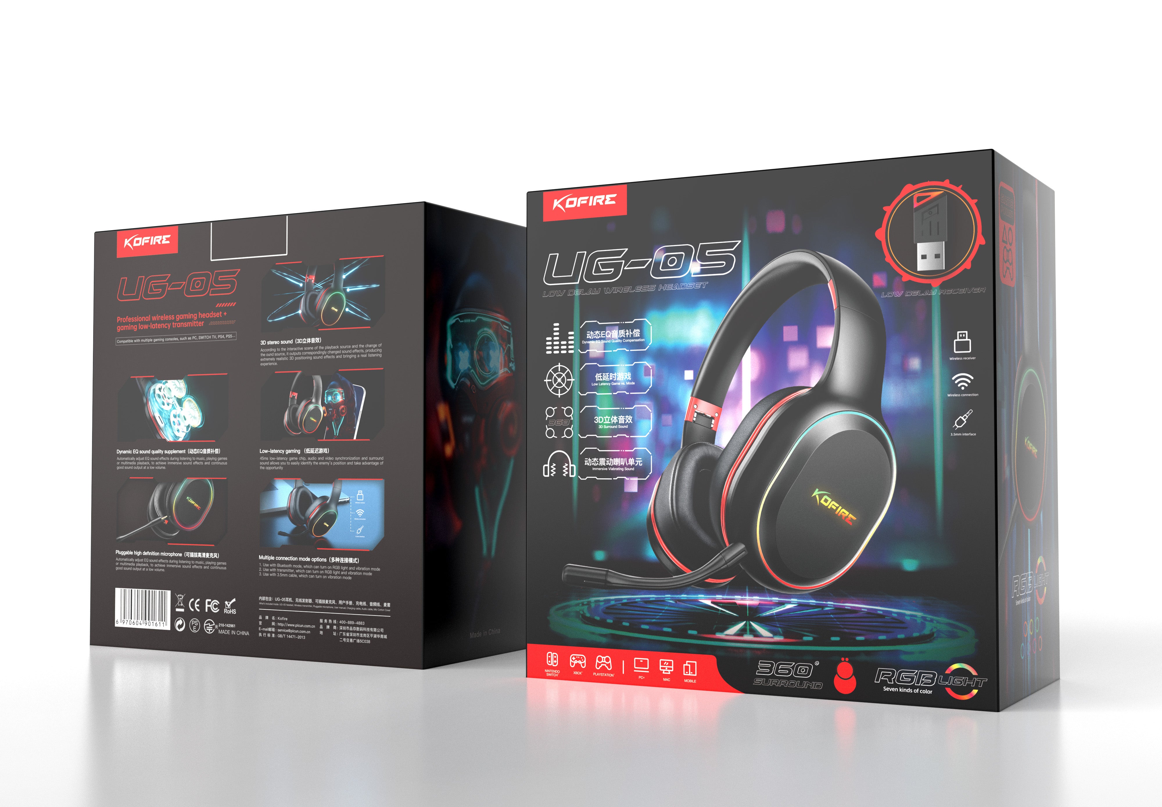 kofire UG-05 gaming headset - zwart