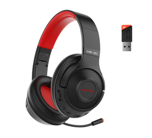 Woegel UG-01 – draadloze gaming headset - zwart-rood